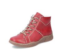 Rieker Women's Lace-Up Ankle Boots Y8412 Red F 1/2 Zip Winter Classic Comfort Boots