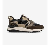 Rieker Womens Leather Lace-Up Water Resistant Black/Brown Casual Trainers