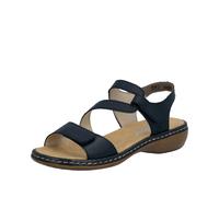 Rieker Womens Leather Sandals Brown Blue Metallic Ladies - 659C7