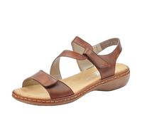 Rieker Womens Leather Sandals Brown Blue Metallic Ladies - 659C7