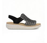 Rieker Ladies Wedge Sandal 69276-00 - Black Textile - UK Size 6.5 - EU Size 40 - US Size 8.5