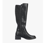 Rieker Womens Leather Tall Knee High Boots Black - UK 6.5 / EU 40