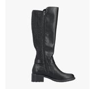 Rieker Womens Leather Tall Knee High Boots Black - UK 8 / EU 42