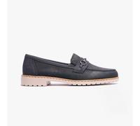Rieker Ladies Flat Loafer Style Shoes 51860-14 - Blue Nubuck Leather - UK Size 4 - EU Size 37 - US Size 6