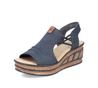 Rieker Women's Wedge Sandals 68175, Women's Sandals, Blue 14, 6 UK