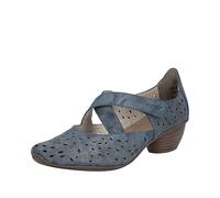 Rieker 43773-12 Denim Leather Womens Comfort Slip On Shoes
