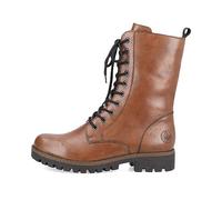 Rieker Womens mid length lace up biker boots with side zip 78544 Payton (Tan, uk_footwear_size_system, adult, women, numeric, medium, numeric_5)