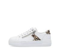 Rieker Women's N4924 White Leather and Leopard Platform Sneakers (White Leopard, UK Footwear Size System, Adult, Women, Numeric, Medium, 6)