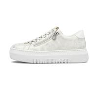 Rieker Womens Platform Trainers White Blue Side Zip Detail Ladies Shoes M1953