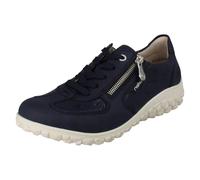 Rieker Womens Rieker Extra Wide Detailed Lace Up Trainers With Side Zip 59501 - Blue - UK 6