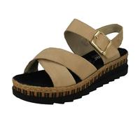 Rieker Women's Wedge Adjustable Strap Sandal (Beige, UK Footwear Size System, Adult, Women, Numeric, Medium, 6)