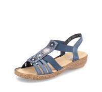 Rieker Women's 628G9 Sandals, blue, 4 UK