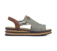 Rieker Womens Sandals Green Adults Ladies Khaki Wedge Antistress Mumbles SIZE