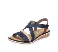 Rieker Women's Sandals Shoes Blue Beige Brown V3663