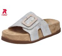 Rieker Womens Slip-On Sandals Pantolette Shoes Silver Platin V4053