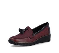 Rieker 53771-35 Wine Leather Womens Comfort Slip On Shoes