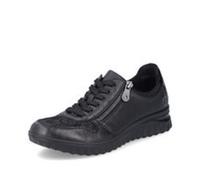 Rieker Women's Slip-On Sneakers Half Shoes Black Leather 59001