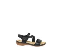 Rieker Women's 'Sphere' Riptape Sandals in Black | Size: 6.5 Rieker Black 6.5