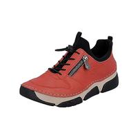Rieker Women's Sportlicher Schnürer Sneaker, red, 5 UK