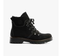 Rieker Womens Synthetic Leather Lace-Up Comfort Black Ankle Boots