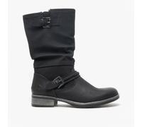 Rieker Womens Synthetic Leather Zip Warm Lining Black Ankle Boots