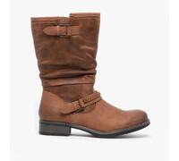 Rieker Womens Synthetic Leather Zip Warm Lining Brown Ankle Boots