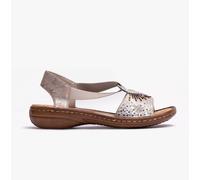 Rieker Womens Synthetic Pull-On Comfort Metallic Slingback Sandals