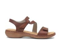 Rieker Womens Tan Leather Sandals Wedge Heel Antistress Easy Fasten Straps SIZE
