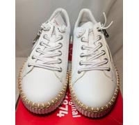 Rieker Womens Trainers UK 6 / EU 39 M2940 White Elasticated Lace & Zip Low Top