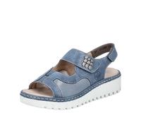 Rieker Women's V1389 Wedge Sandals, Blue, 6.5 UK