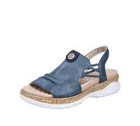 Rieker Women's V2272 Ankle Strap Sandals, Blue, 6.5 UK
