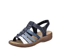 Rieker Women's V2875 Strappy Sandals, blue, 6 UK