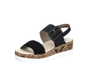 Rieker Women's V3950 Sandals, black, 6 UK
