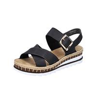 Rieker Women's V7951 Sandal, Black, 6 UK