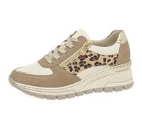 Rieker Women's Wedge Heel Leather Trainers (Beige, UK Footwear Size System, Adult, Women, Numeric, Medium, 6.5)
