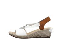 Rieker Alula Womens Wedge Heel Sandals 6 UK White/Cayenne
