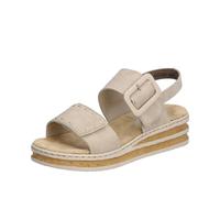 Rieker Women's Wedge Heel Adjustable Straps Sandal (Beige, UK Footwear Size System, Adult, Women, Numeric, Medium, 8)