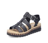 Rieker Tenby Womens Black Gladiator Leather Sandal - Size 6.5 - Black