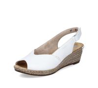 (White, UK 7.5) Ladies Rieker Slingback Wedge Sandals 62462