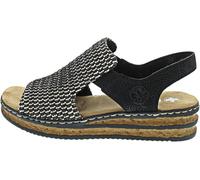 Rieker Women's 62971 Wedge Sandals, Black, 6.5 UK