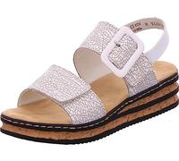 Rieker Womens White Crackle Print Leather Sandal - Size 4 UK - White