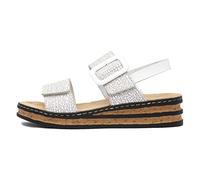 Rieker Womens White Crackle Print Leather Sandal - Size 6.5 UK - White