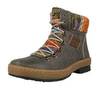 Rieker Women's Z6743 Boots, Grey (Basalt/nuss/Orange-Multi), 4 UK
