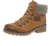 Rieker Wool Ladies Water-Resistant Lace Up Ankle Boots 3.5/36 Brown Combi