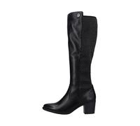 Rieker Y2050-00 Stretchy Knee Boots Black Leather Mid Heel 7.5 UK Black