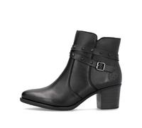 Rieker Y2059 women's black leather ankle boots with medium heel (Black, UK Footwear Size System, Adult, Women, Numeric, Medium, 6)
