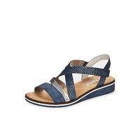 Rieker Blue Hook & Loop Sandals for Ladies | Rieker V3663-14 Size: EU 40 / UK 6.5, Colour: Blue