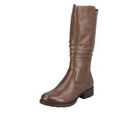 Rieker Z9563-22 Brown Mid Calf Leather Boots (Brown, 5)