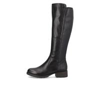 Rieker Z9591-01 Black soft leather long boots with stretch calf panel