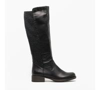 Rieker Z9591 Womens Leather Zip Up Warm Lining Casual Black Tall Boots